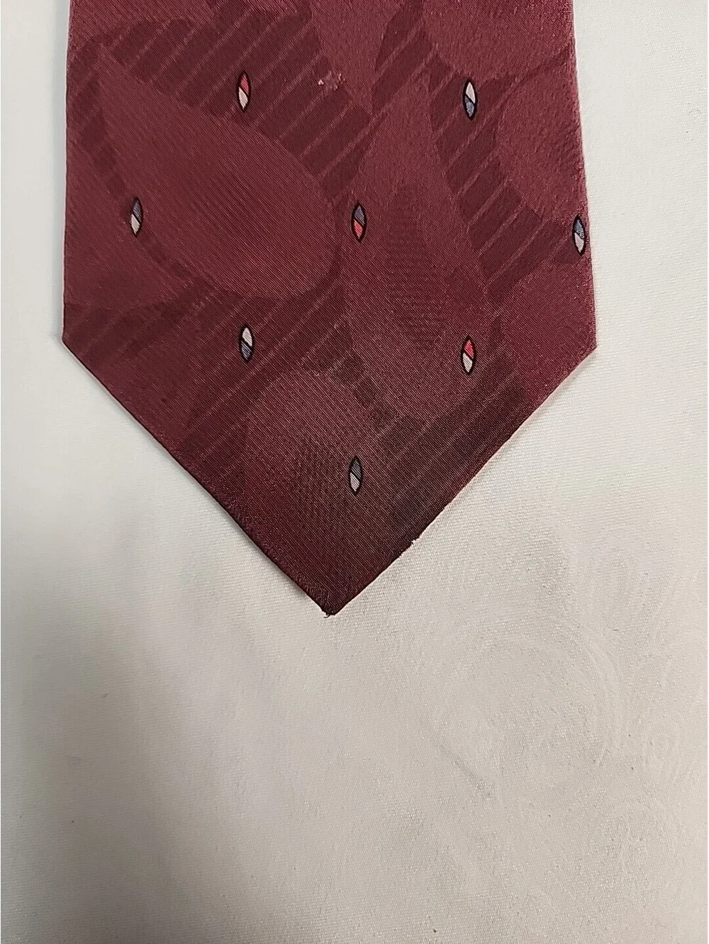Burgandy 100% Silk Tie Made In Italy 57inch